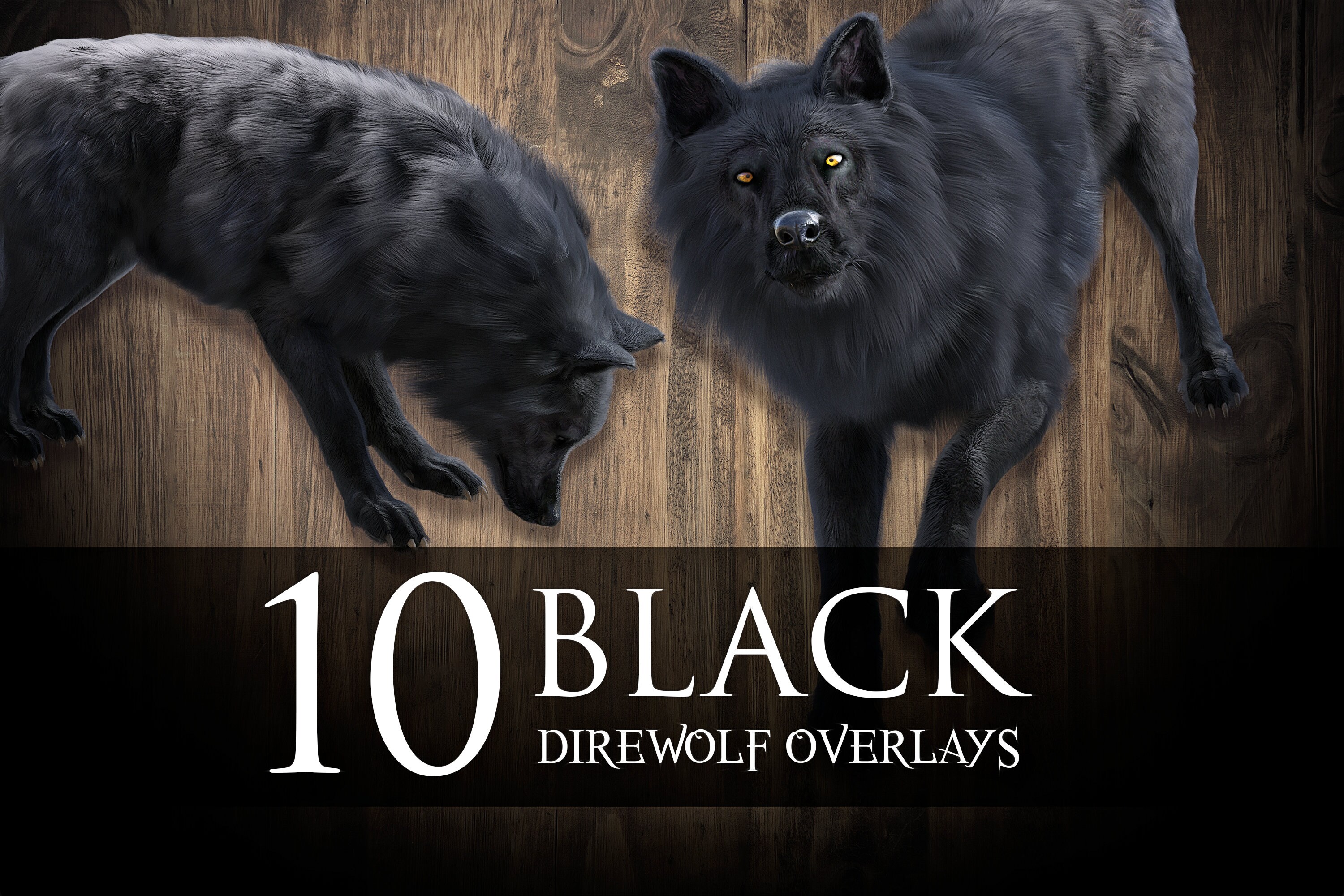 10 Black Direwolf Overlays Wolf Overlays Fantasy Etsy Canada