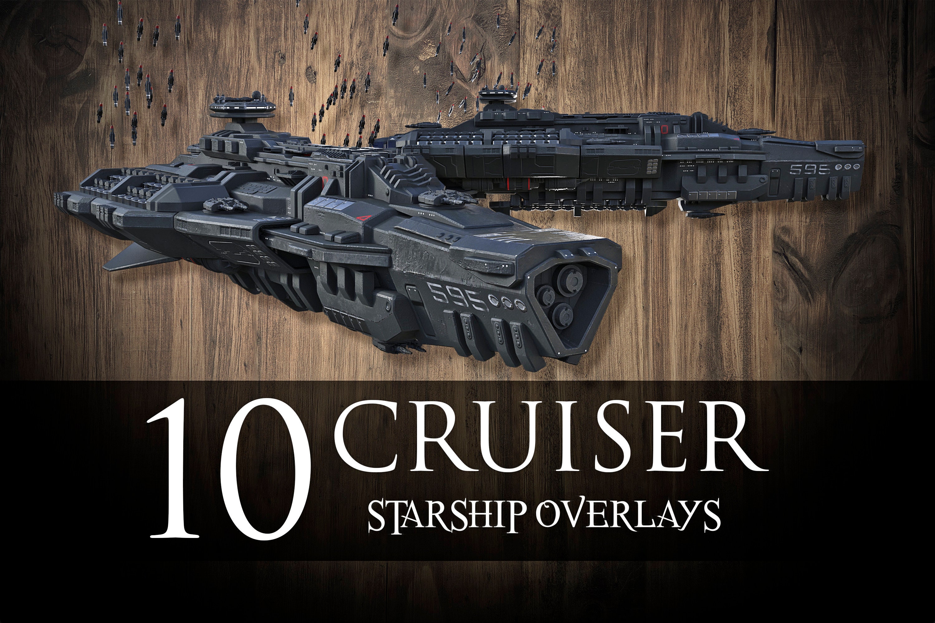 10 Cruiser Starship Overlays | Model | Overlays | Fantasy | Render ...