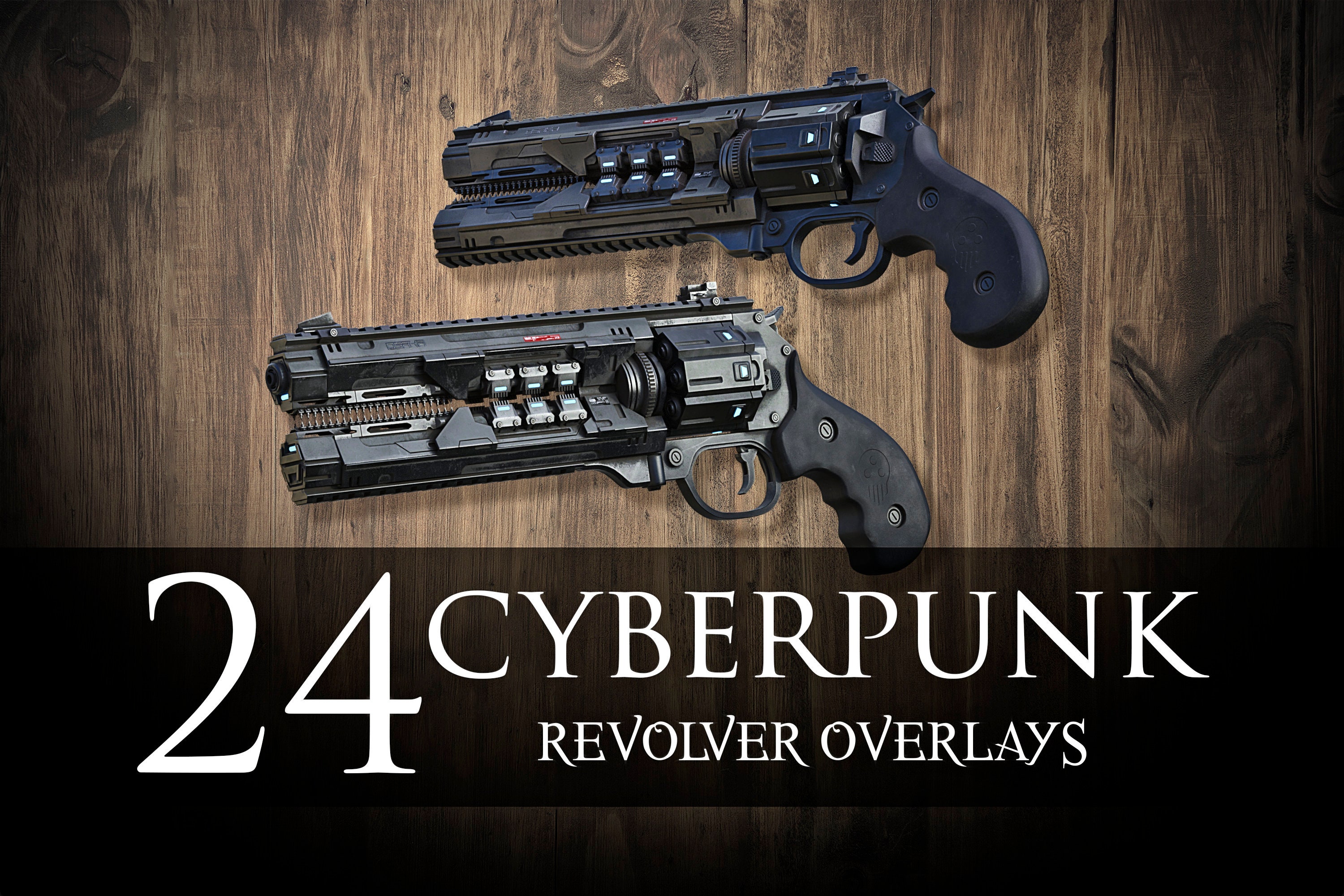 24 Cyberpunk Revolver Overlays Model Overlays Fantasy Etsy India