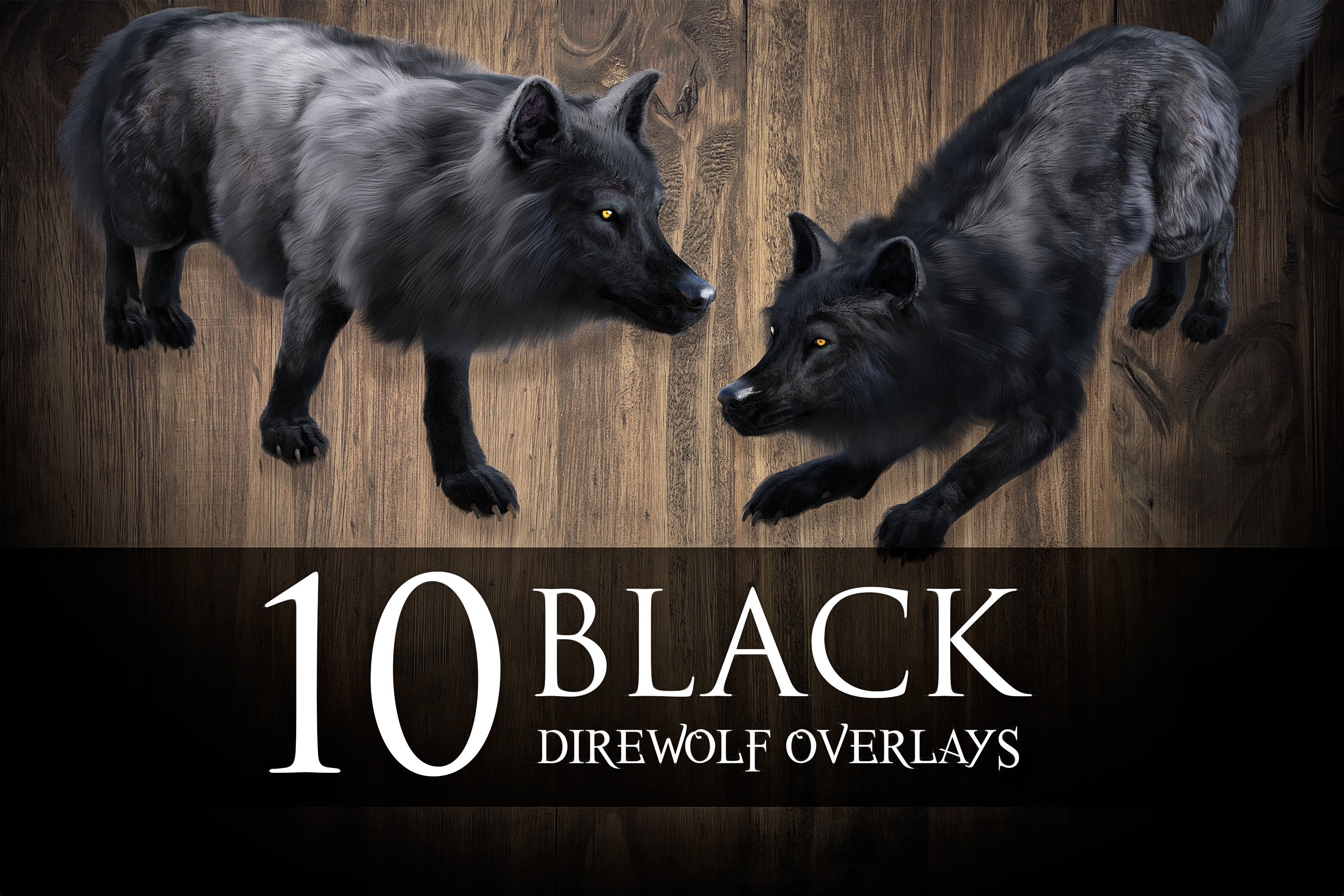 10 Black Direwolf Overlays Wolf Overlays Fantasy Etsy Canada