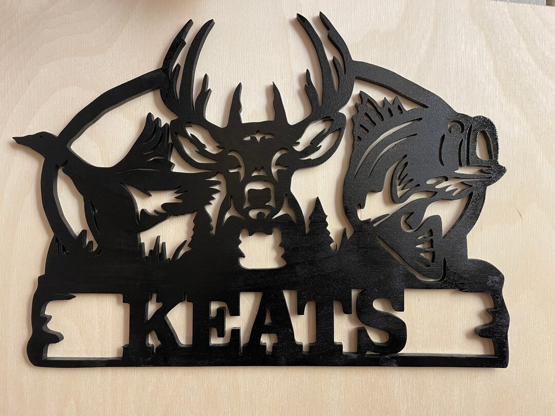 Wildlife Monogram Decor Sign Etsy