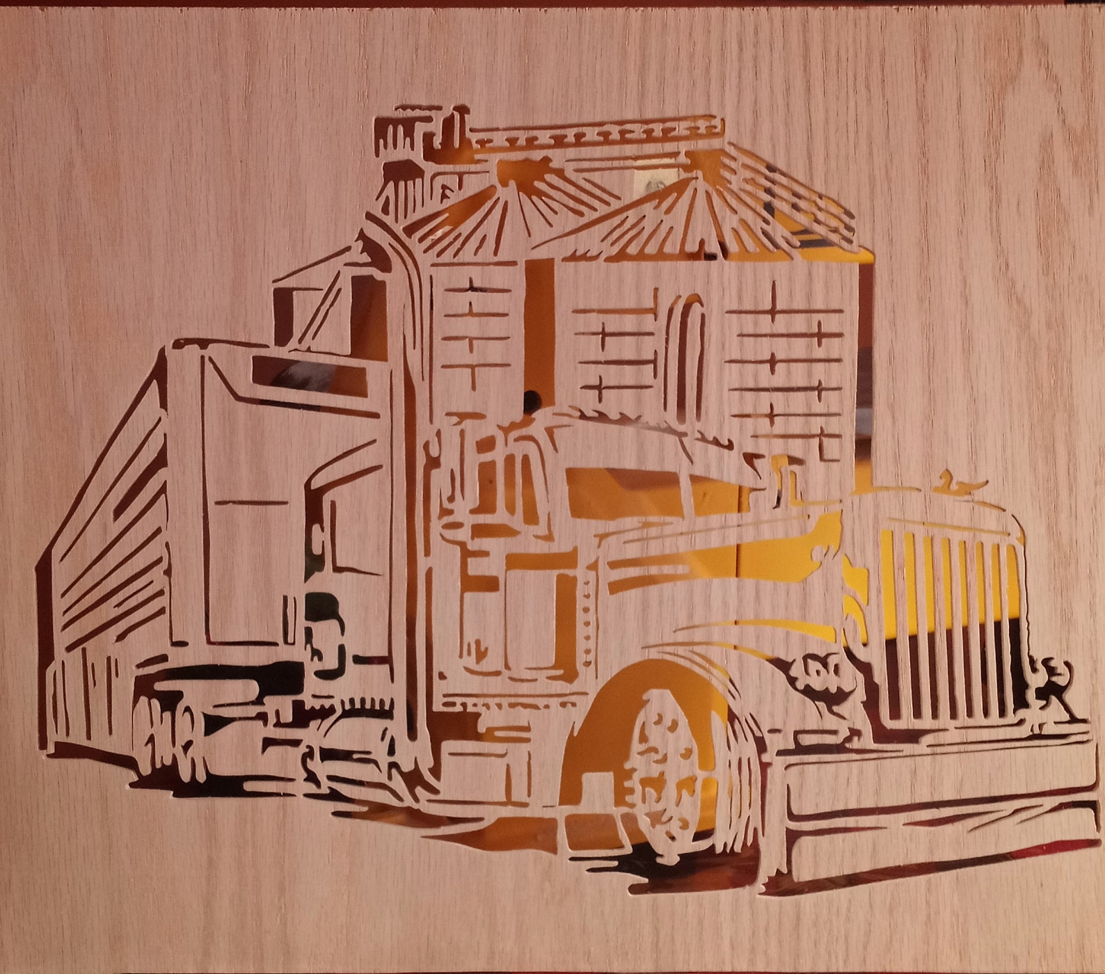 Truck Portrait Scroll Saw Handmade Etsy