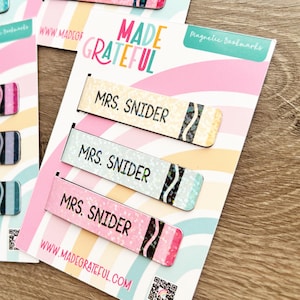 Personalized Teacher Magnetic Bookmarks Custom Teacher School Planner Markers Teacher Appreciation Gift