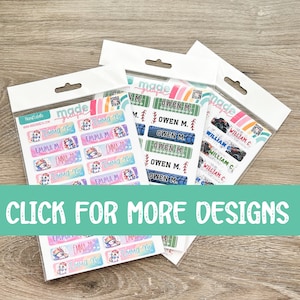 Custom Name Stickers for Kids | Personalized Waterproof Labels | Fun & Colorful Designs for School Supplies | Unicorn Sport Space Gamer