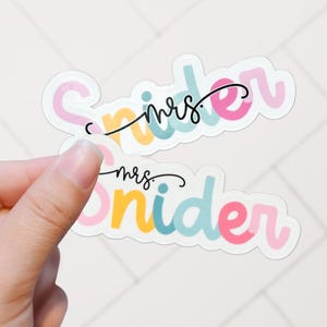 Personalized Teacher Name Sticker | Custom Waterproof Die-Cut Sticker | Teacher Gift | Laptop, Water Bottle, Notebook Sticker