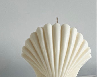 Large Seashell pillar candle - Hand poured in Cornwall. 100% Soy Wax