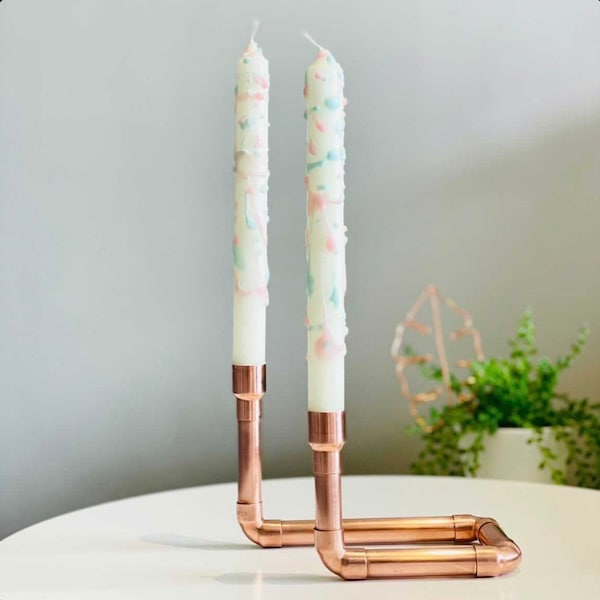 Pastel Splash - Set aus drei Tafelkerzen
