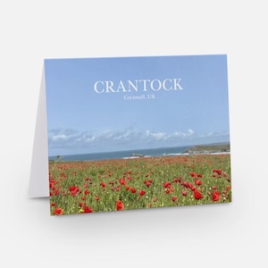 Mohnblumenfeld Cornwall - Blanko-Grußkarte