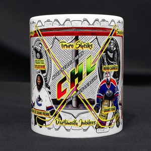 Colored Hockey League and NHL Players Art  Mug.