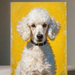 Poodle Portrait, Dog Oil Painting on Canvas, Poodle Wall Art, Poodle Painting, Unique Pet Gift Idea, Home Office Decoration, 12x16 Canvas
