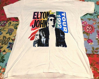 New Elton John USA Tour 1992 Single Stitch Crazy T-Shirt Size USA