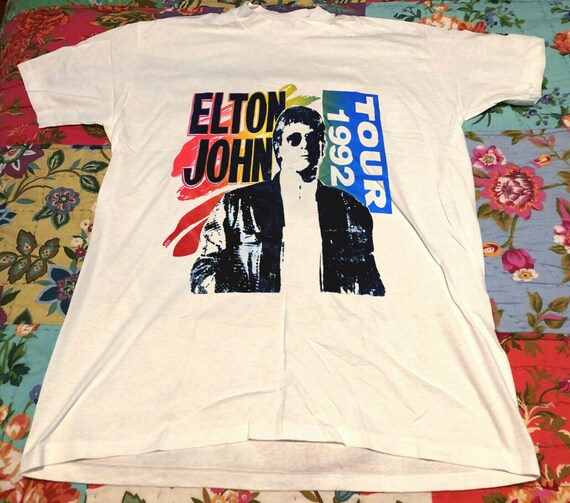 New Elton John USA Tour 1992 Single Stitch Crazy T-shirt