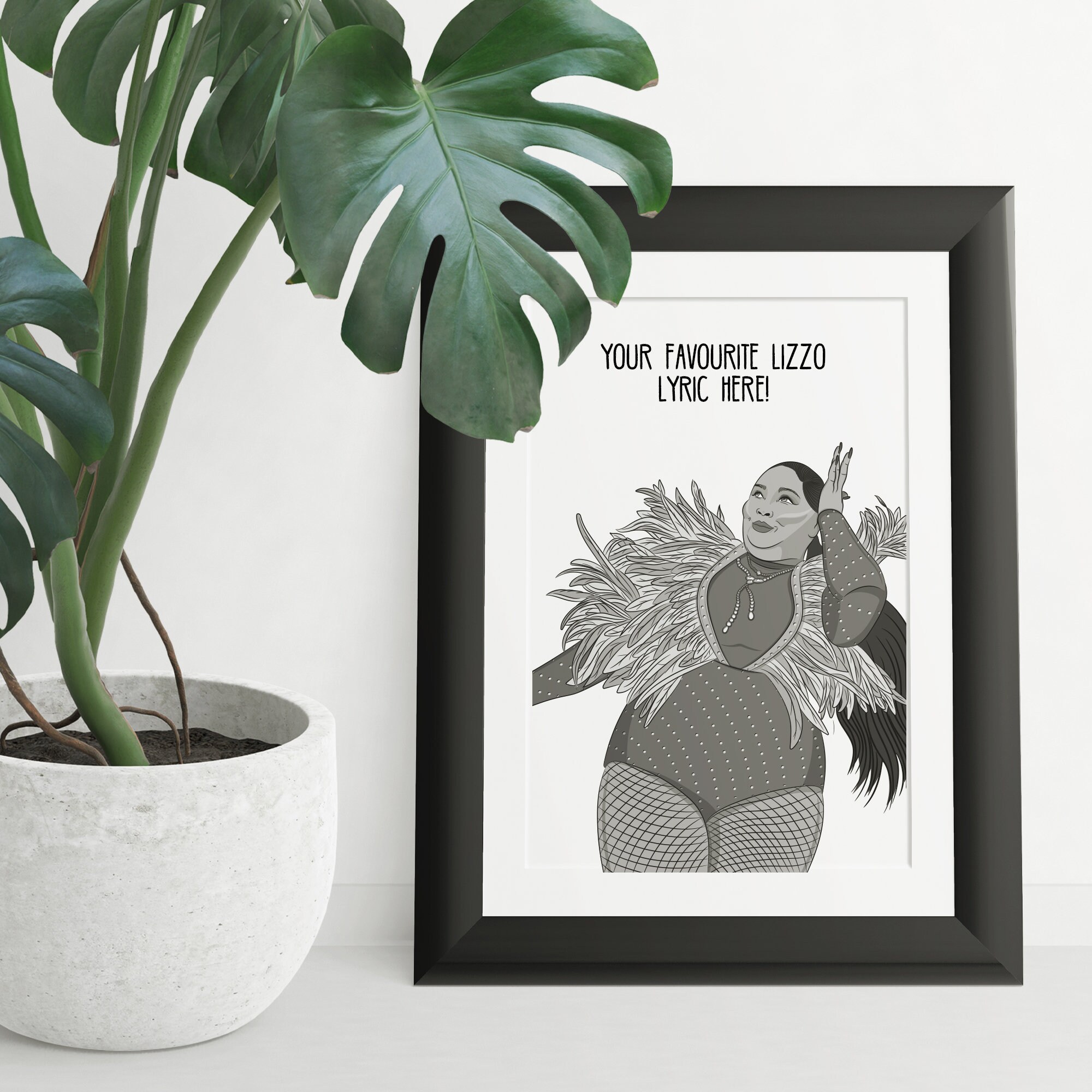 Lizzo Black &amp; White Digital Download Personalised Favourite - Etsy