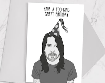 Dave Grohl Birthday Card Foo Fighters 7 X 5 With Kraft Envelope, Bagged ...