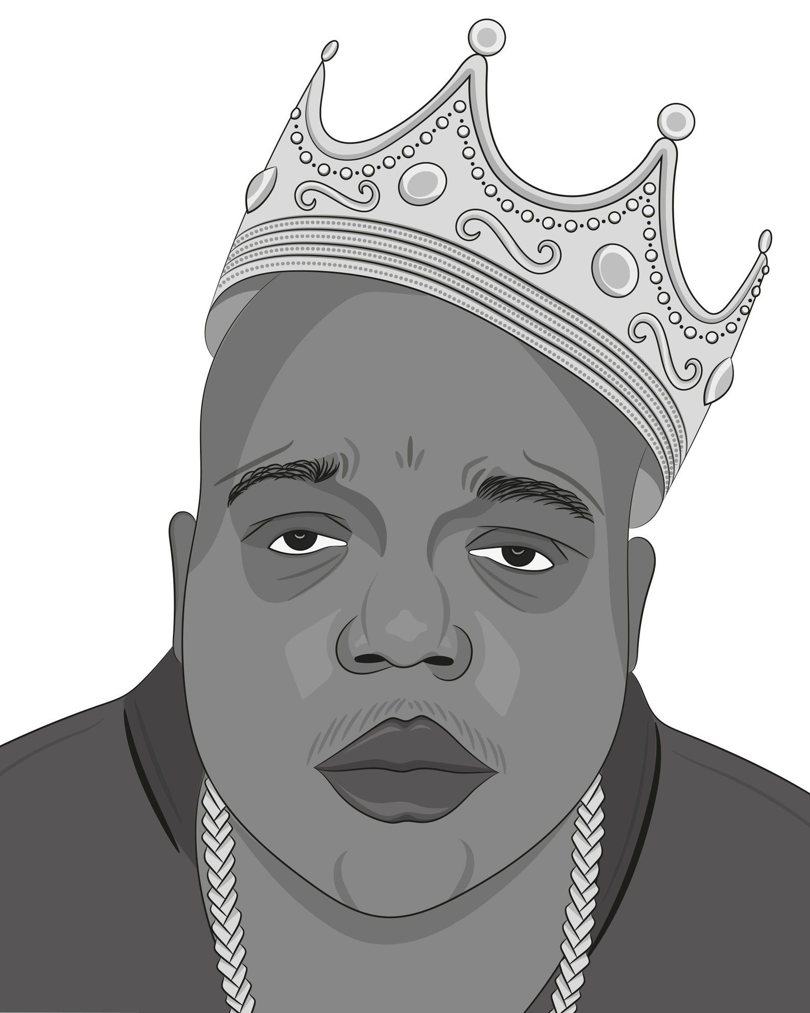 The Notorious B.I.G A4 black &amp; white print with your favourite | Etsy
