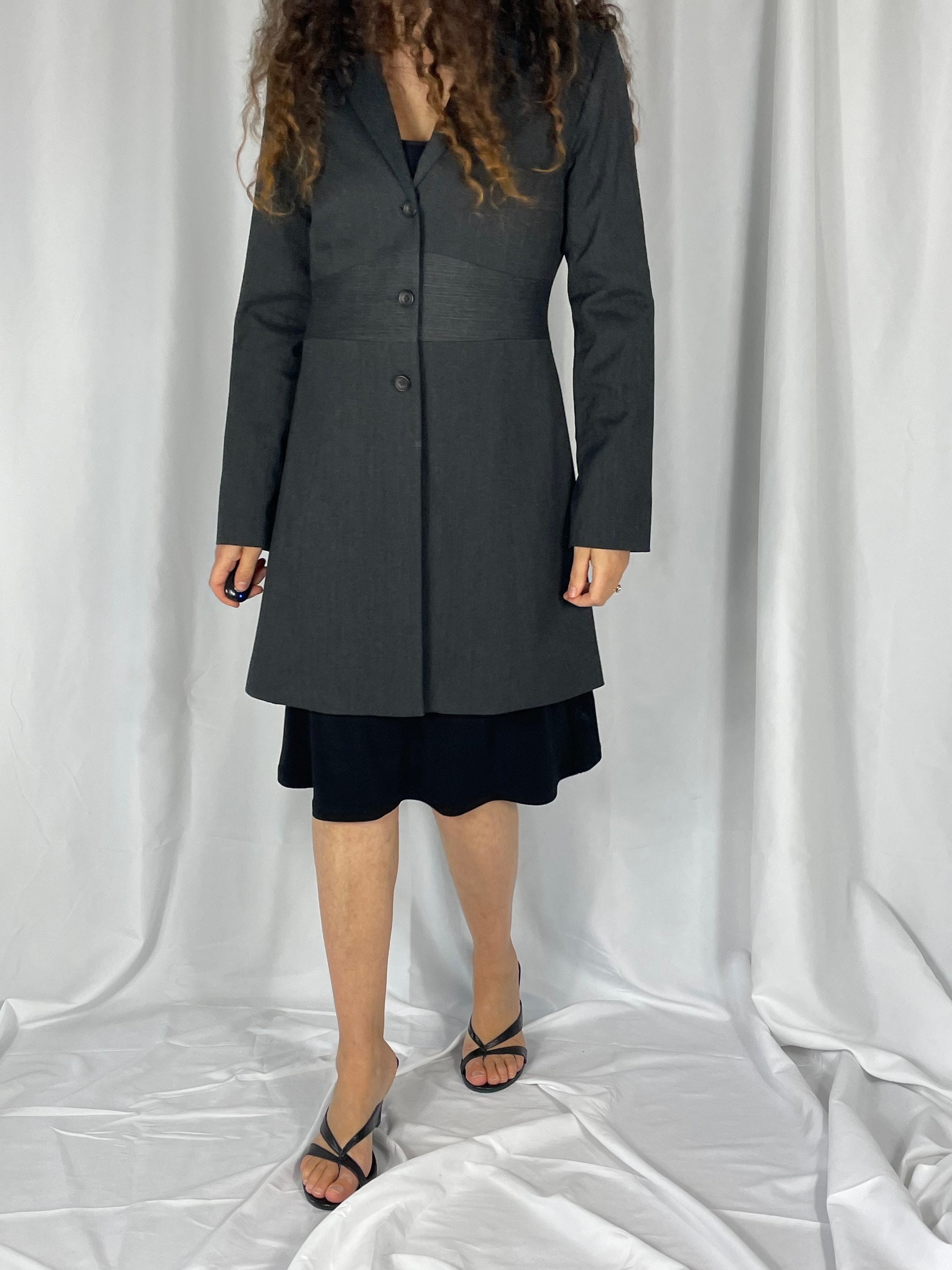 Vintage 90’s grey longline jacket / size 10