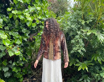 1990’s bohemian golden velvet ombré cardigan / size 10