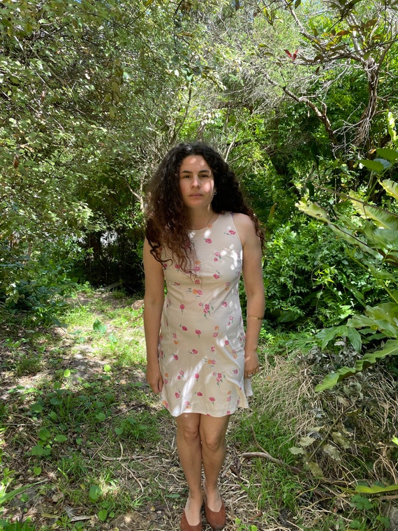 Vintage 90s / Dreamy Cream Floral Mini 