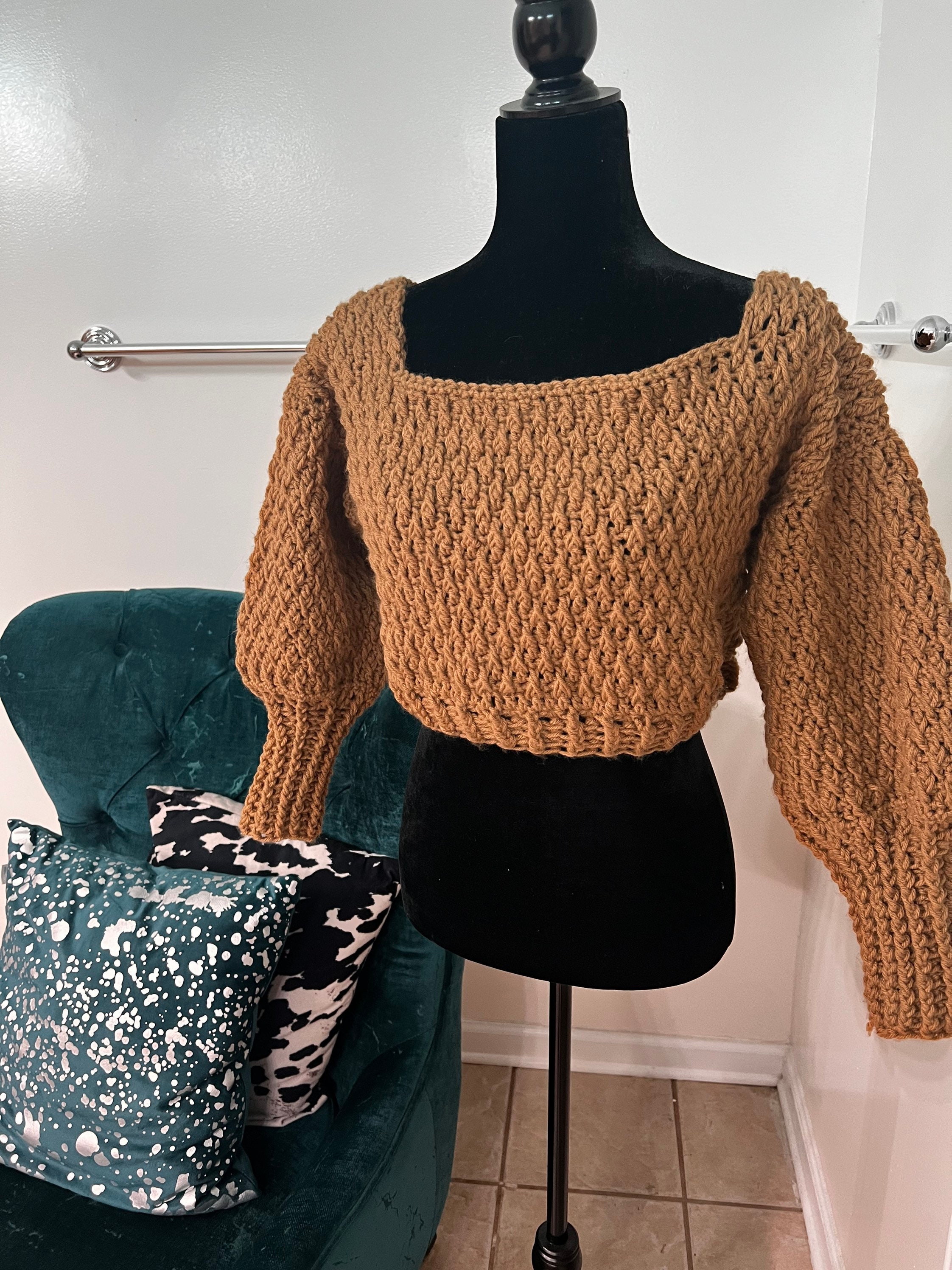 sueter corto a crochet