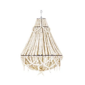 Beaded pendent lampshade, hanging beaded lamp, beaded light fitting, wooden beaded lampshade, beaded pendant lighting, boho chandelier,