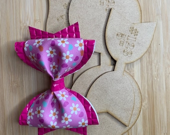 Pinch Hair Bow Template #123 Set Of Three Templates for Easy Hair Bow Making EZ Hair Bows with Wooden Hair Bow Templates