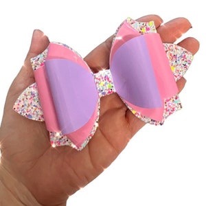 Template Set of Glitter Bubble Gum Hair Bow tracing Template, EZ Bow Making with this Wooden Template