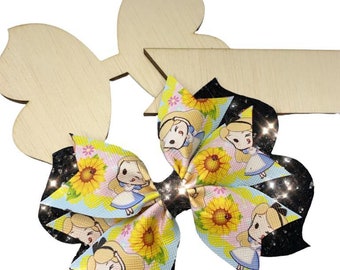 Cute Simple Hair Bow Two Layer Wooden Tracing Template for Easy Bow Making #25