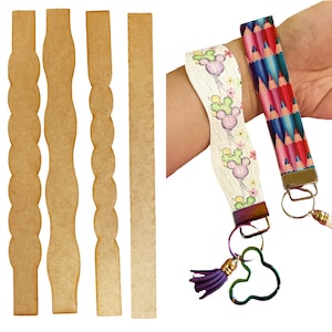 Llavero Wristlet Plantilla de trazado de madera para facilitar la fabricación de wristlets Juego de 4