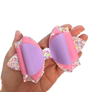 Glitter Bubble Gum Hair Bow tracing Template, EZ Bow Making with this Wooden Template