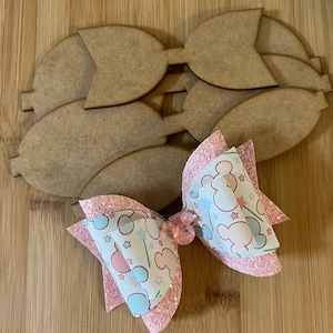 Wooden Tracing Template Stencil Bow Template #2 Hair Bow Template Easy Hair Bow Making