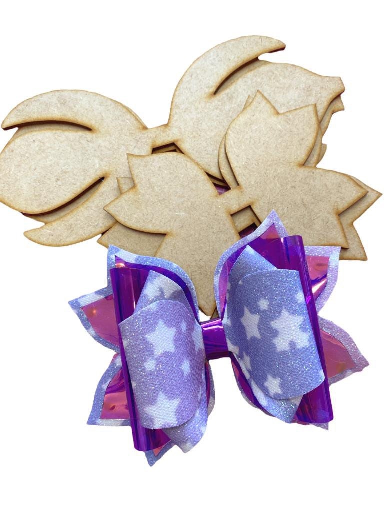 Fancy Cheer Hair Bow Four Layer Wooden Tracing Template For Easy Bow Making #26