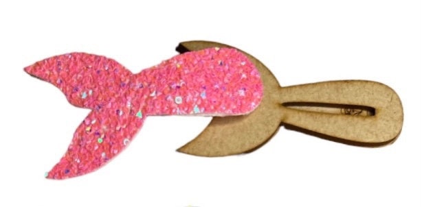 Mermaid Tail and Butterflies Snap Clip Template Set for Hair Bow Making ...