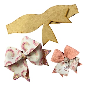 Double Loop Hair Bow Tracing Template Set Of 4 Wooden Templates for Easy Hair Bow Making #64