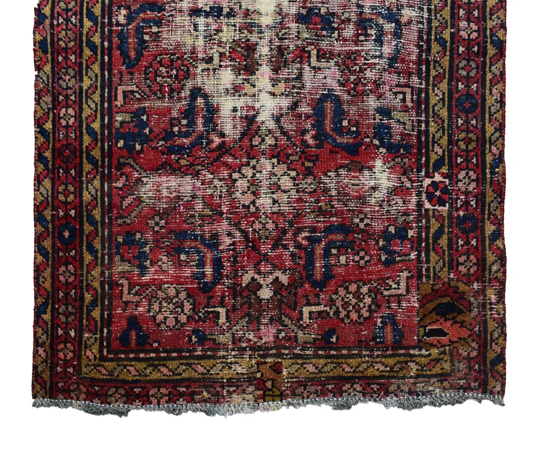 3x9 Vintage Red Blue Runner Rug Rug for Entryway Rug for Etsy