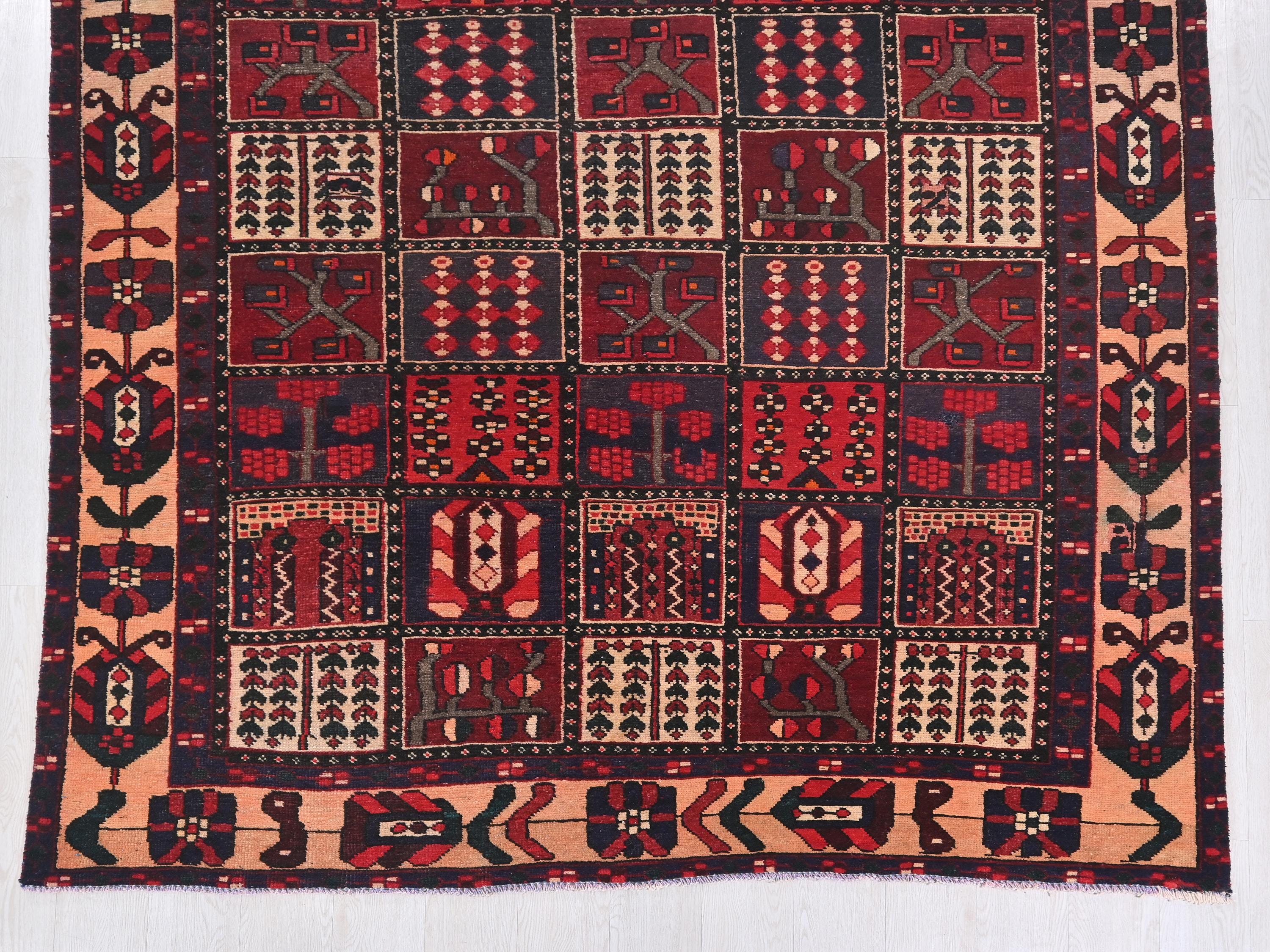 【used】ORIENTAL 3109 HARTNETT FG-3109 Oriental Vintage Hand-knotted Crimson Red 7x9 Ft Anatolian Area