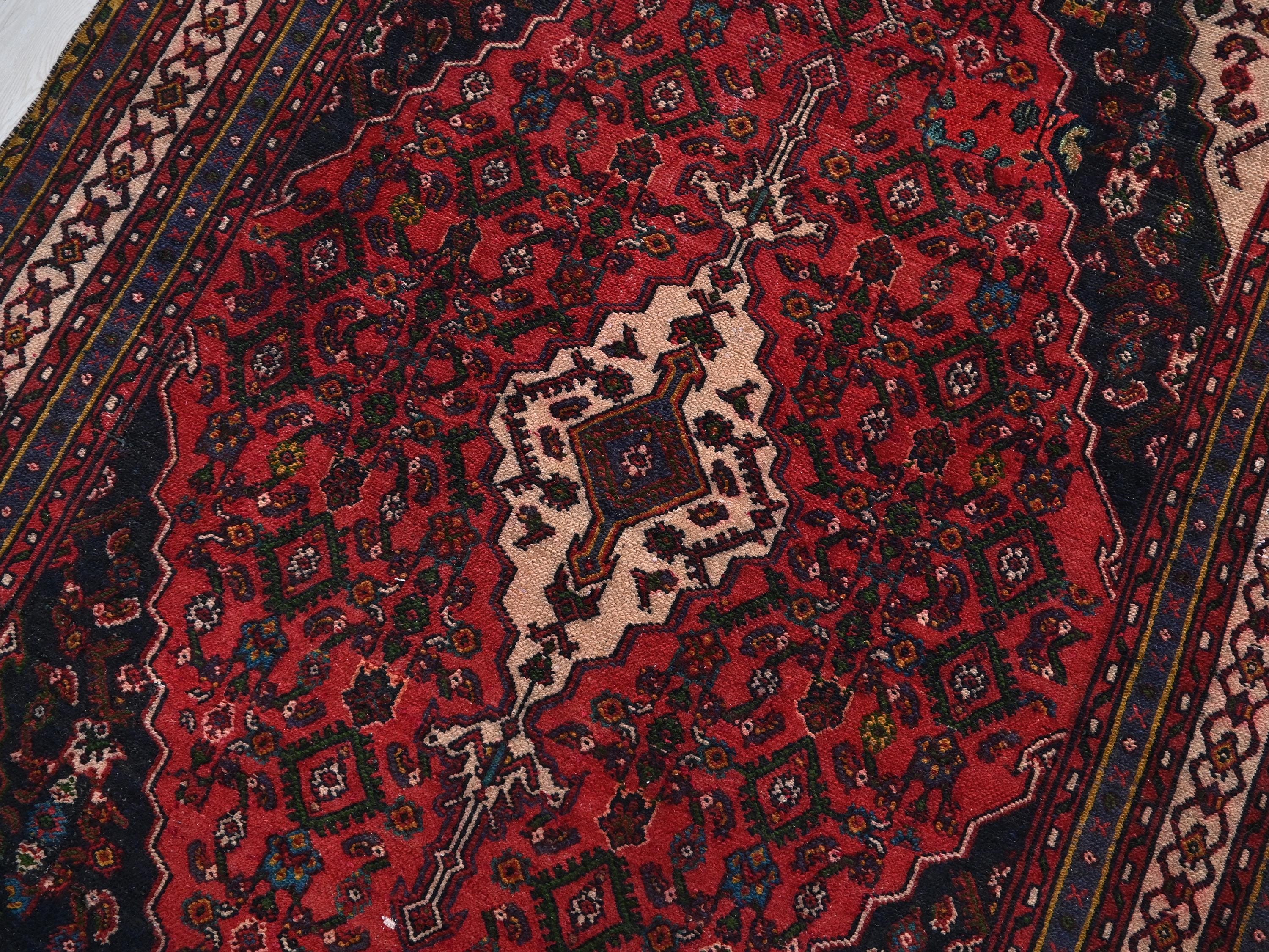 Vintage Oriental Crimson Red 7x9 Ft Hand-knotted Persian Style Area Rug ...