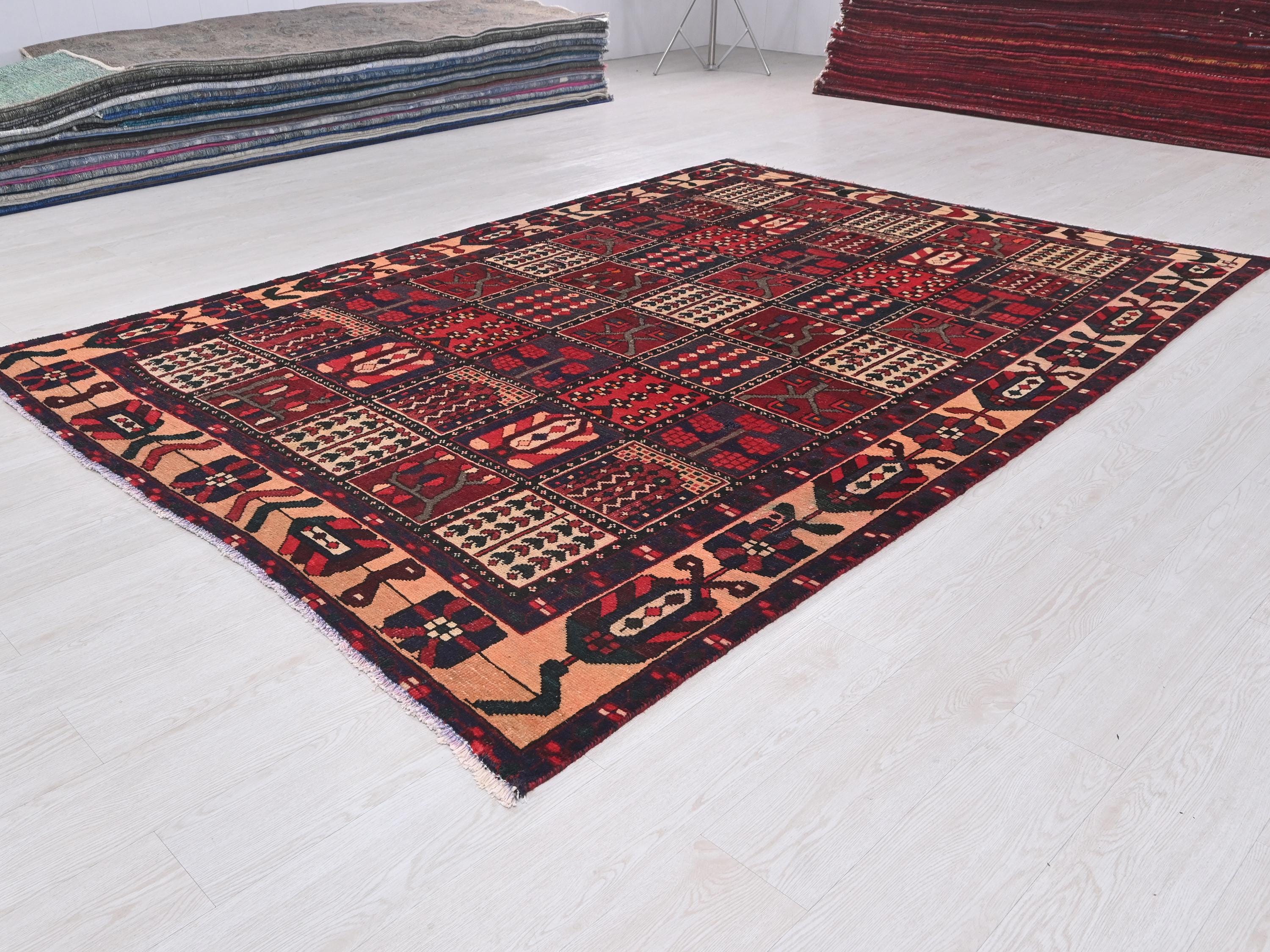Oriental Vintage Hand-knotted Crimson Red 7x9 Ft Anatolian Area