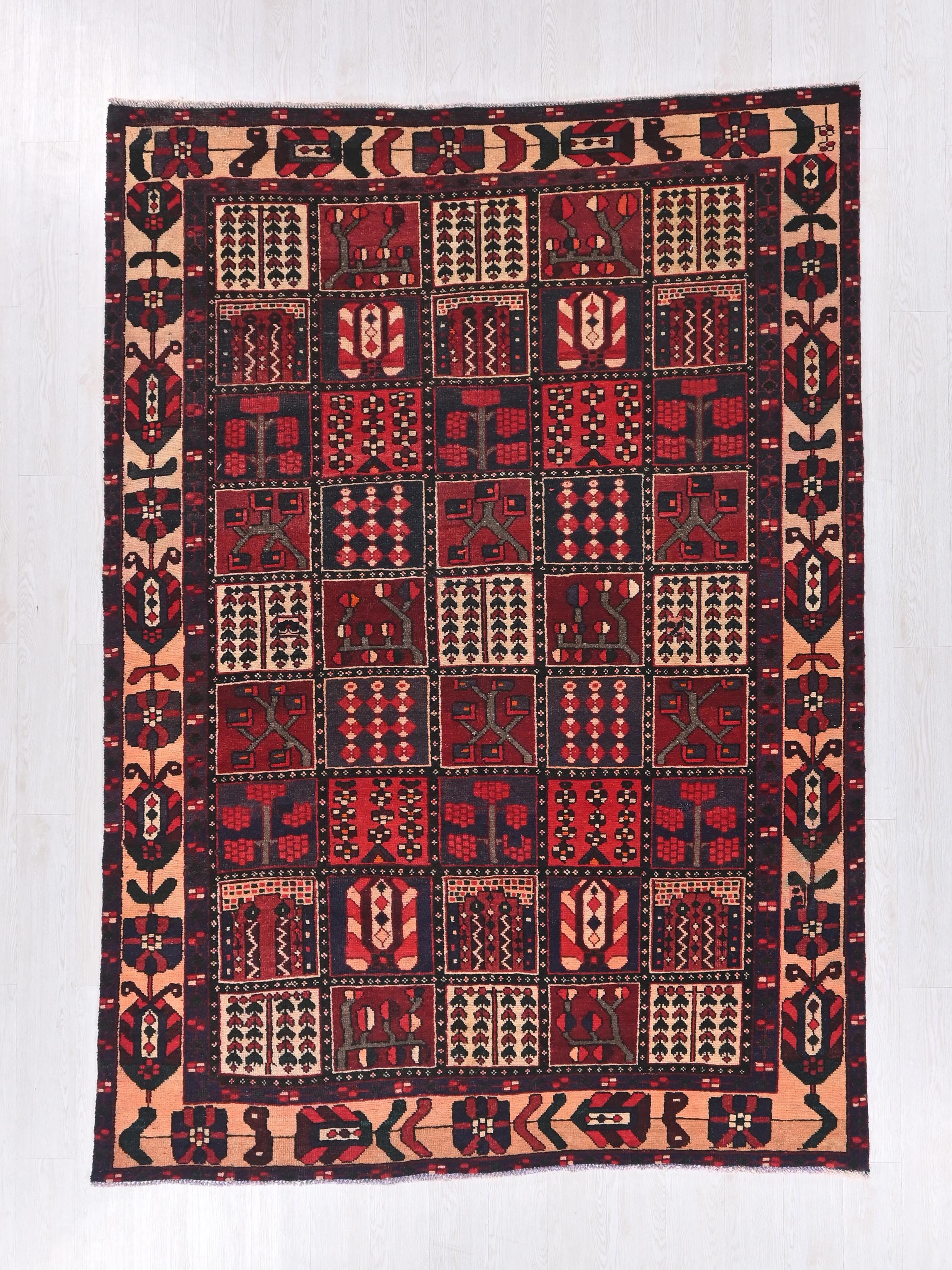 Oriental Vintage Hand-knotted Crimson Red 7x9 Ft Anatolian Area