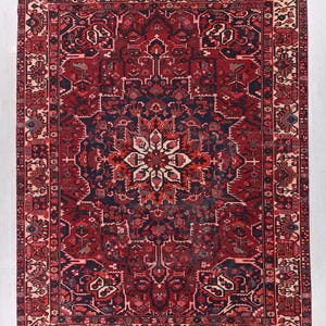 Oriental Hand-Knotted Vintage Persian Style Falu Red 10x13 ft Area Rug - Dining or Living Room Rug - Coffee Table or Office Rug NR3594
