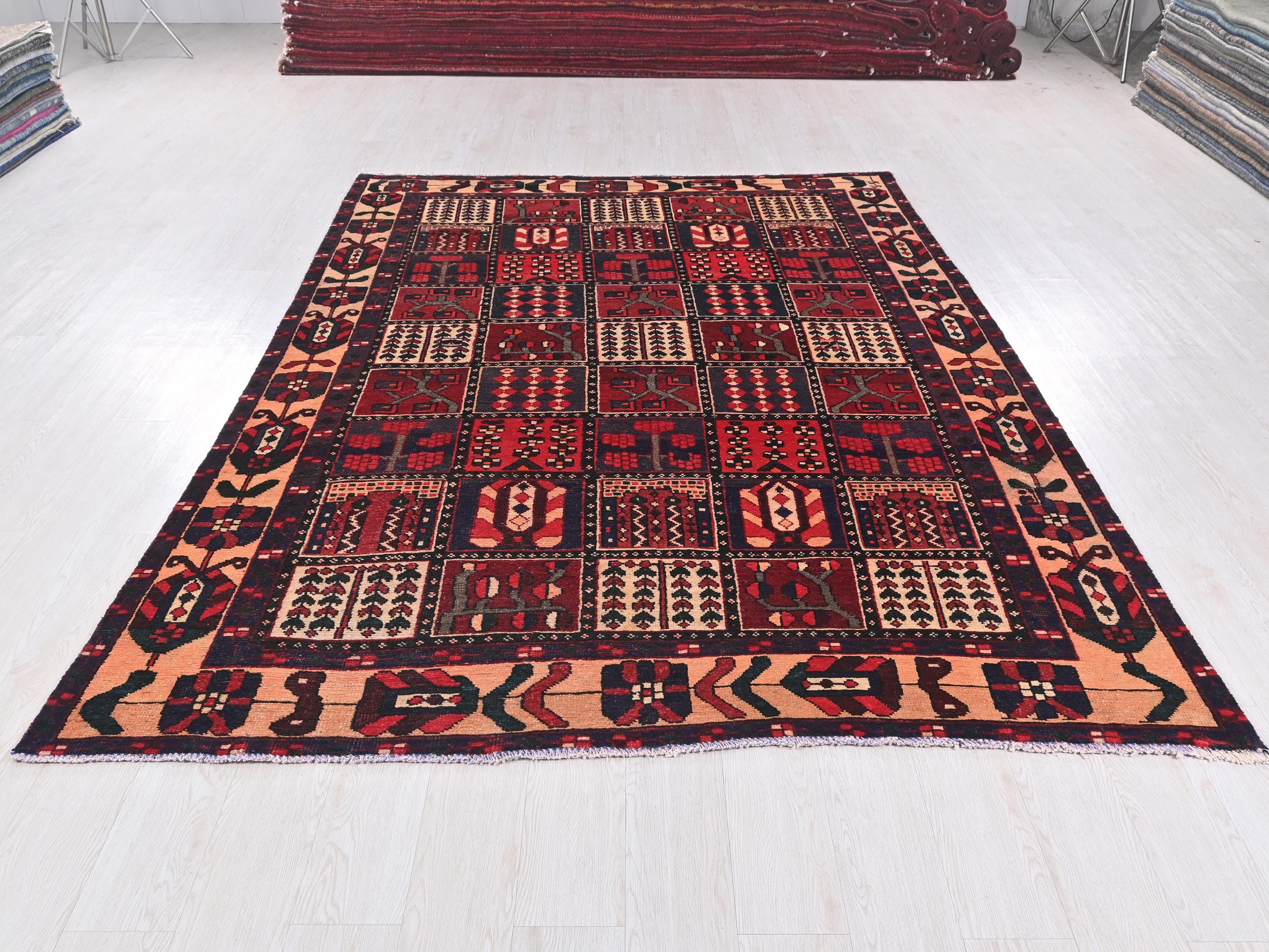 Oriental Vintage Hand-knotted Crimson Red 7x9 Ft Anatolian Area