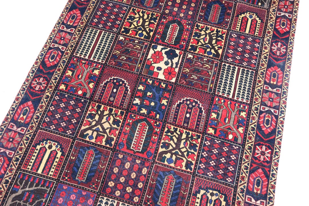 7x10 Red Patchwork Vintage Area Rug, Oriental Turkish Anatolian Rug ...