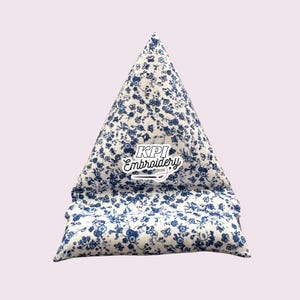 Patchwork Phone Stand, Rose Phone Holder, Bean Bag, Kindle Stand, Personalized Phone Pillow, Custom Embroidery, Floral Fabric