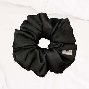 Satin Hair Tie, Fashion Hair Accessory, Black XXL Scrunchie, Jumbo Oversized Scrunchie, Giant Scrunchy, Handmade Gift for Her, Bold Hair