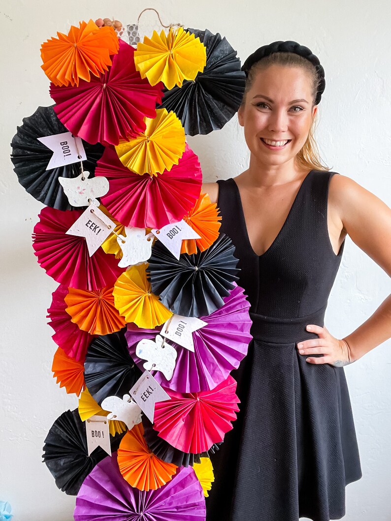 Halloween Paper Fan Backdrop DIY Kit Paper Fan Dessert Table Etsy