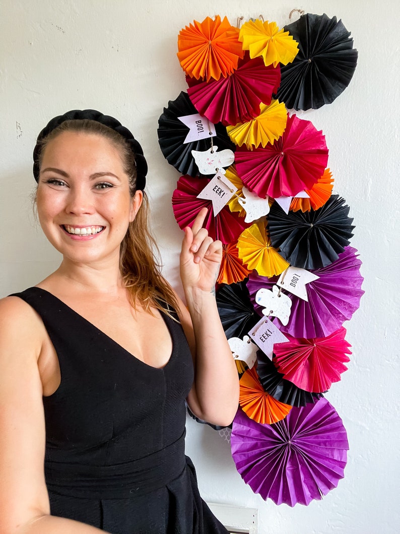 Halloween Paper Fan Backdrop DIY Kit Paper Fan Dessert Table Etsy