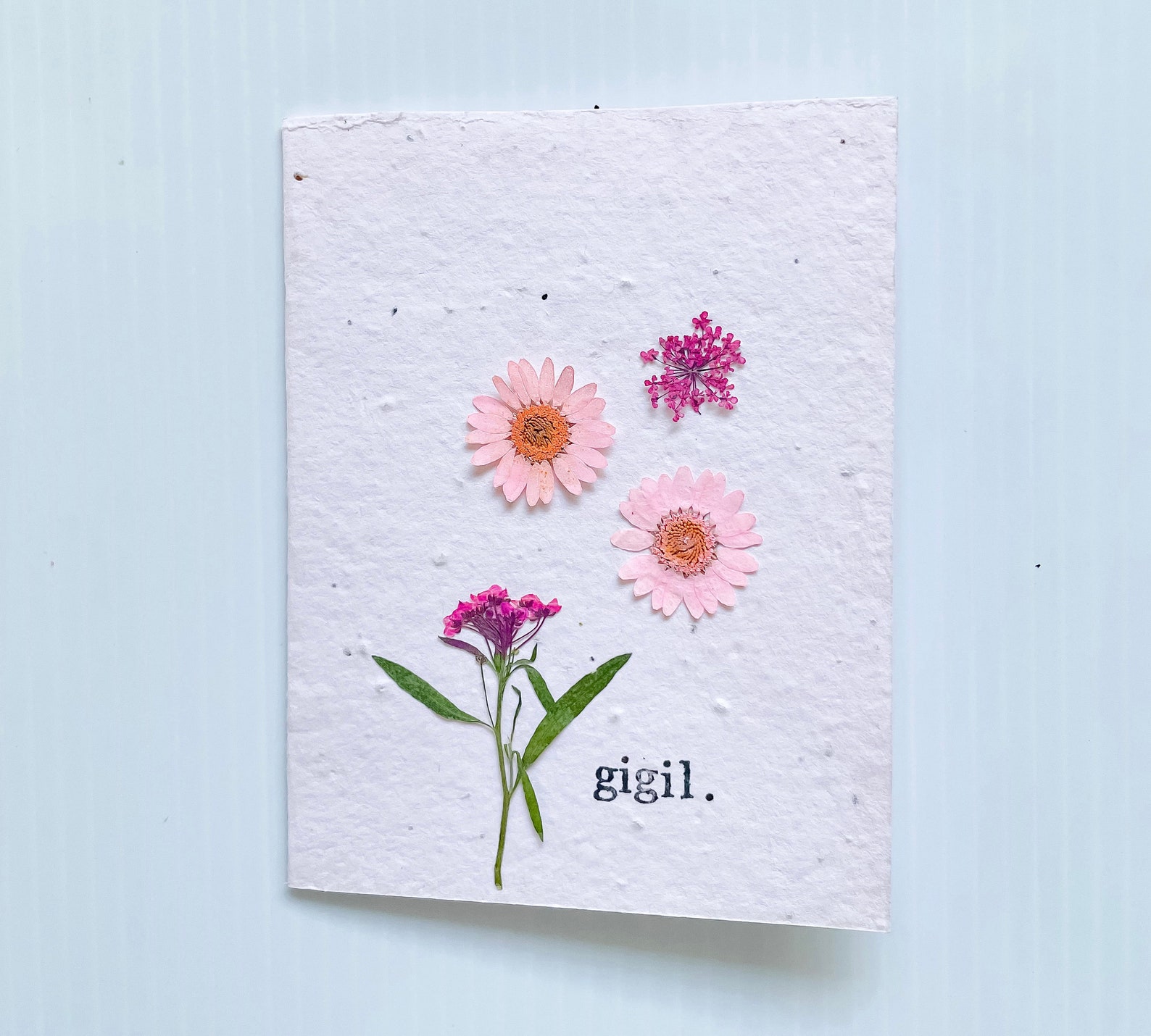 Handmade Seed Paper Greeting Cards With Real Flowers Pack of Etsy