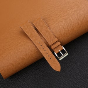 Golden Epsom Leather Watch Strap, Golden Epsom Leather Handmade Watch Strap, Epsom Strap Watch 16mm - 24mm , Customized Strap Band