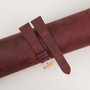 Vintage Burgundy Pueblo Badalassi Carlo Leather Watch Strap, Handmade Pueblo Leather Watch Strap 18mm 19mm 20mm 21mm 22mm 23mm