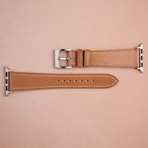 Beige Shell Cordovan Leather Apple Watch Band 38mm, 40mm, 41mm, shops 42mm, 44mm, 45mm For All Series, Leather Apple Watch Strap