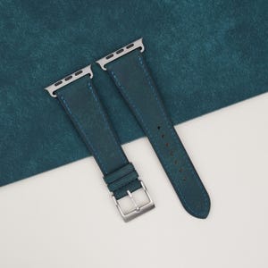Navy Badalassi Carlo Pueblo Leather Apple Watch Ultra Band 49mm, Leather Apple Watch Ultra Strap, handmade strap